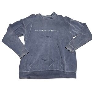 Vintage Cabincore Oneita Mount Snow‎ Faded Blue Sweatshirt 90s Men's Large